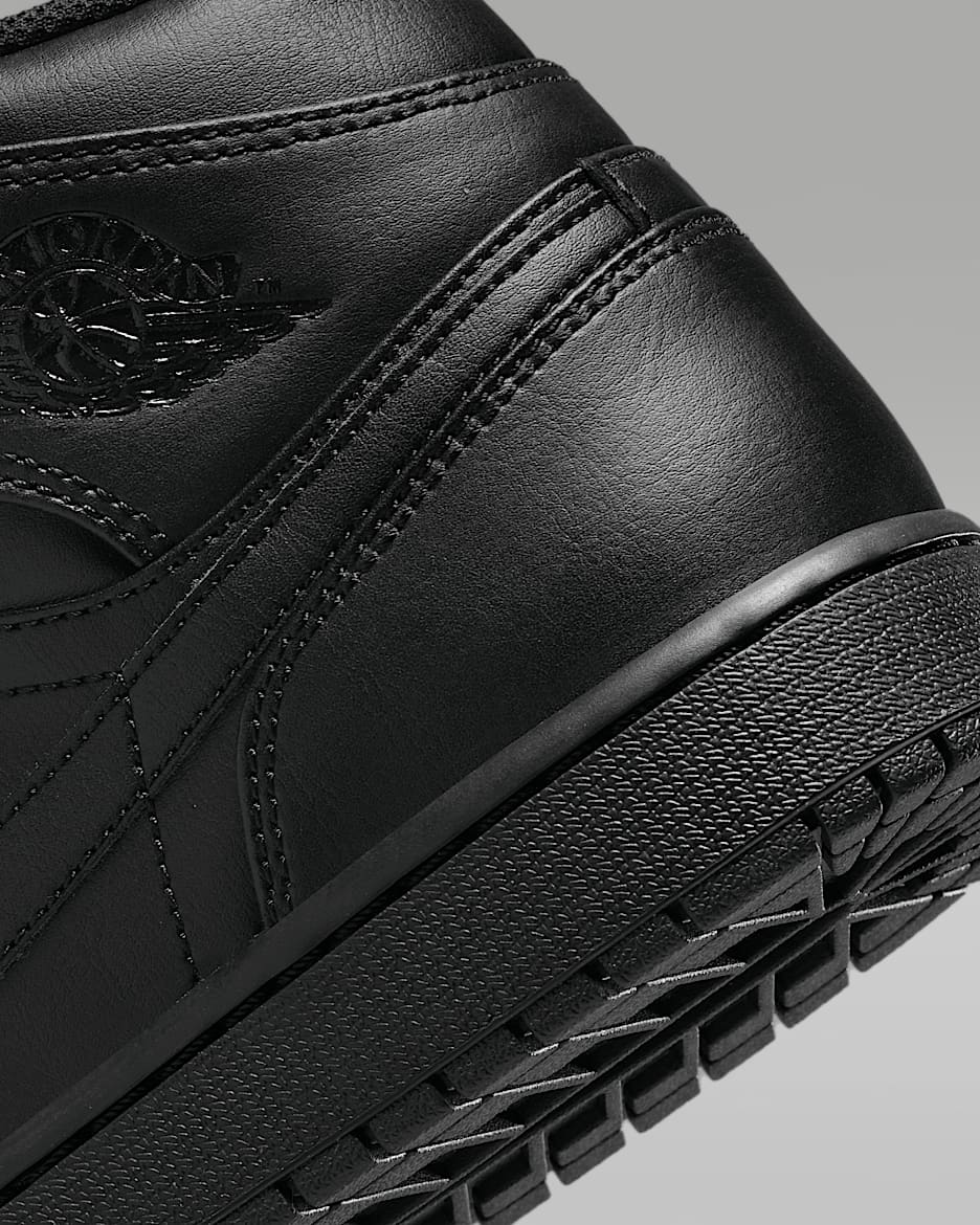 Black leather air jordans cheap